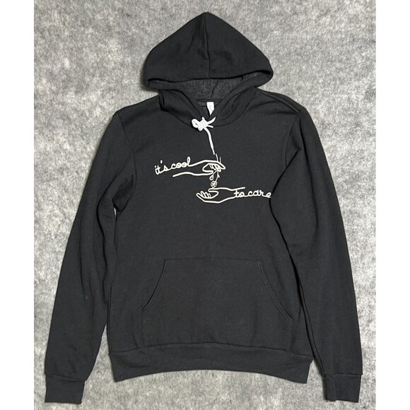Bella + Canvas It’s COOL TO CARE Hoodie Sweater Men’s M Gray Fleece Sweatshirt - Picture 10 of 12